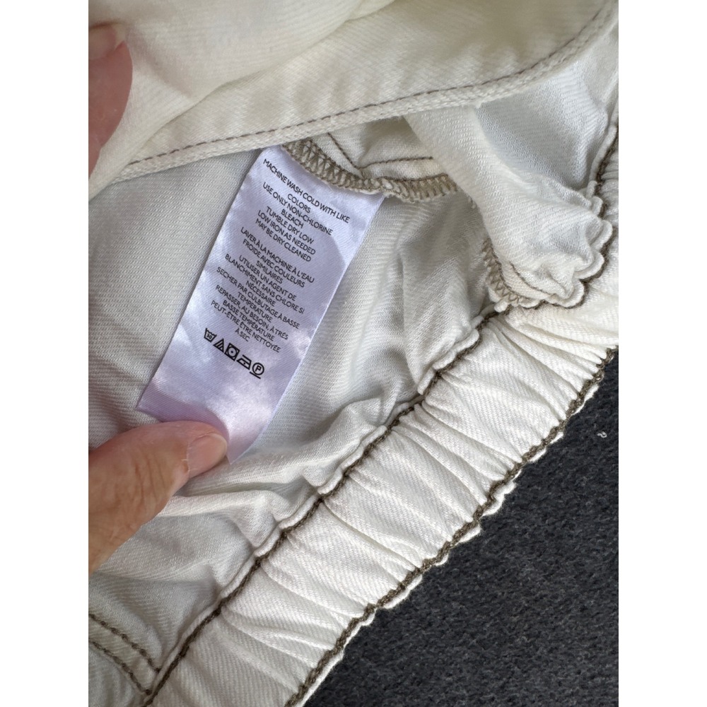 We The Free Urban Outfitters White Denim Cropped Zip Jacket OB1653817 Medium - Picture 6 of 7